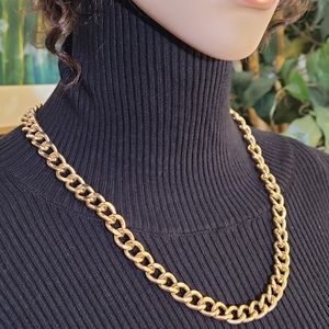 Gold tone Cuban link necklace